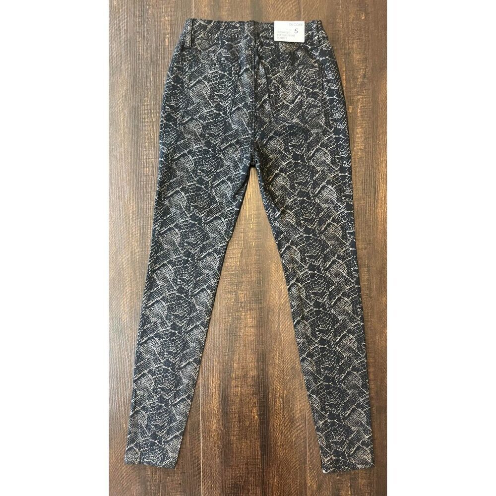 Encore Juniors Snake Print High Rise Stretch Skinny Pants Size 5 - Picture 5 of 5